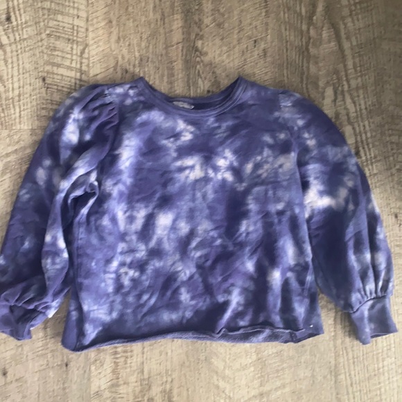 UNIVERSAL THREAD Navy Tie Dye Puff Sleeve Sweatshirt - Large - Picture 2 of 5